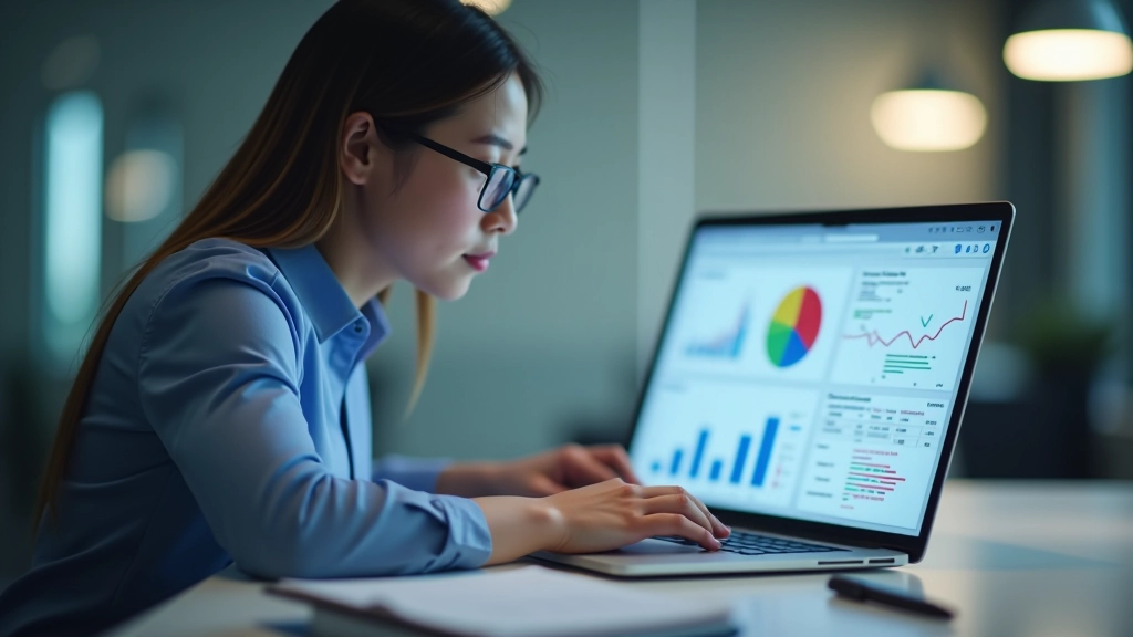 Person using accounting software on laptop