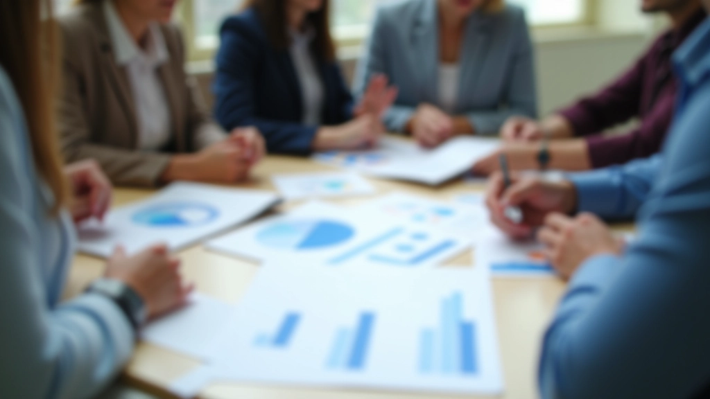 Team reviewing financial reports and analytics