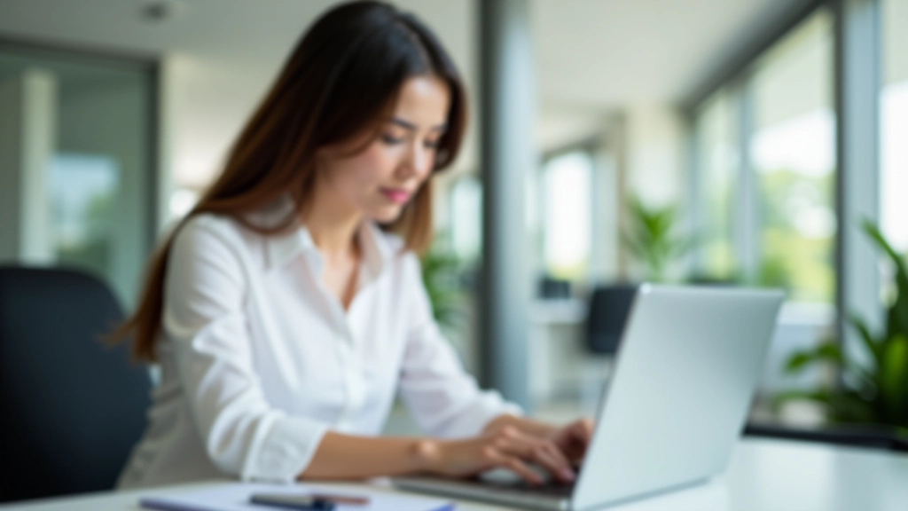 Professional woman working on laptop reviewing accounting dashboard with multiple financial reports